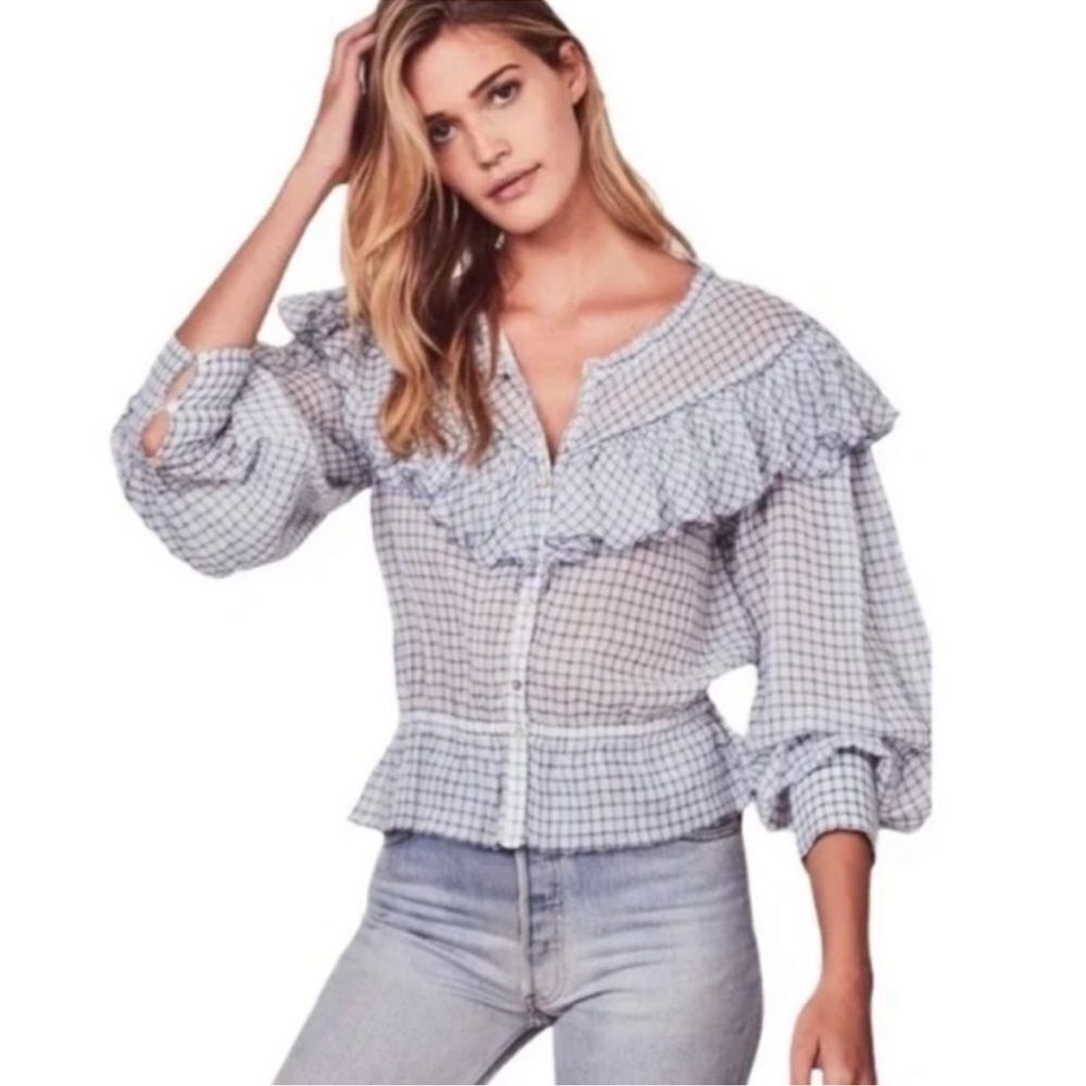 LoveShackFancy Susanne Top Caspian Blue